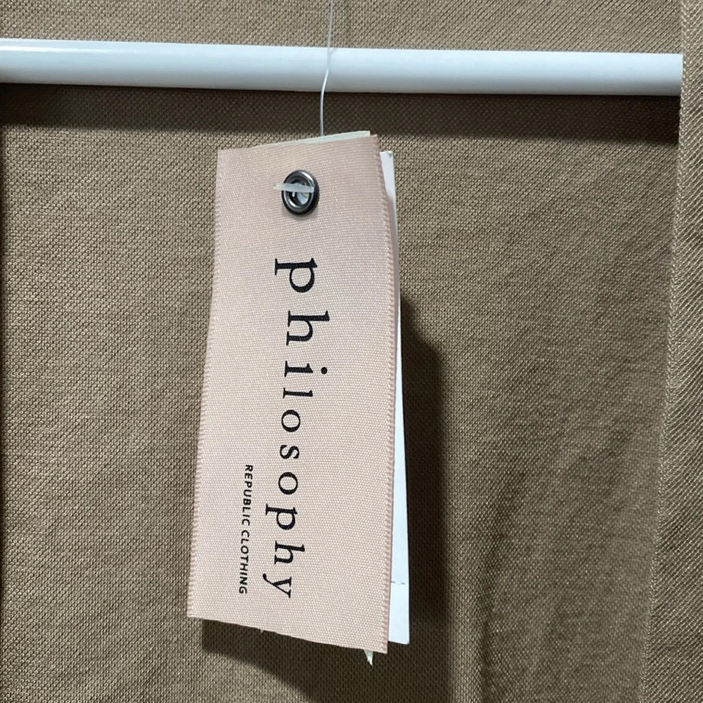 Philosophy Republic Clothing Belted Duster Maxi Cardigan Khaki Tan can (C-6) - Picture 7 of 9